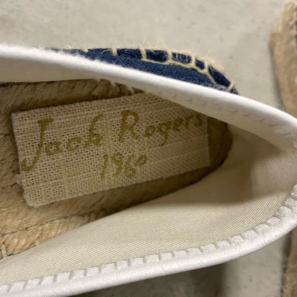 JACK ROGERS ESPADRILLES PALMER Navy Blue Flowers Floral Size 7 - Picture 4 of 6